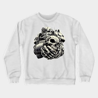 Brotherhood of steel crushing skull Crewneck Sweatshirt